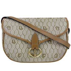 ディオール PVC レザー ハニカム柄 ベージュ ショルダーバッグ