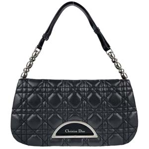 ディオール マリスパール カナージュ パンチングレザー ブラック ハンドバッグ