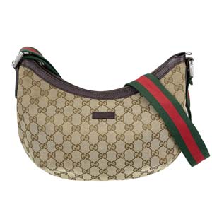 グッチ GGキャンバス レザー ベージュ ブラウン シェリー ショルダーバッグ