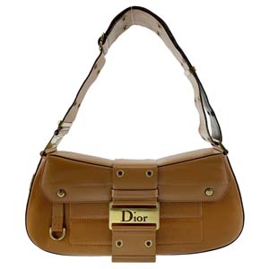ディオール ストリートシック レザー ブラウン ショルダーバッグ