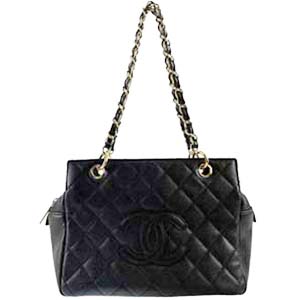 シャネル マトラッセ キャビアスキン ブラック トートバッグ