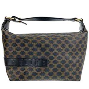 セリーヌ マカダム PVC レザー ブラック ハンドバッグ