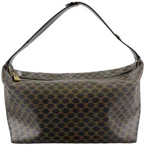 セリーヌ マカダム PVC レザー ブラウン ハンドバッグ