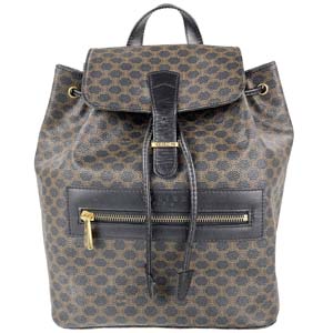 セリーヌ マカダム PVC レザー ブラック リュック