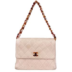 シャネル マトラッセ ラムスキン べっ甲 22㎝ ベージュ ショルダーバッグ