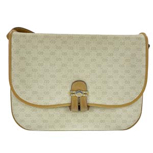 グッチ マイクロGG PVC レザー ベージュ ショルダーバッグ