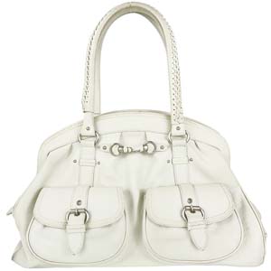 ディオール レザー ホワイト ハンドバッグ