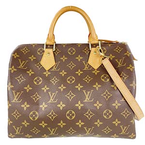 ルイ・ヴィトン モノグラム スピーディ30 ブラウン ストラップ付き 2WAY ハンドバッグ