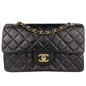 シャネル マトラッセ 23㎝ ラムスキン ブラック ショルダーバッグ