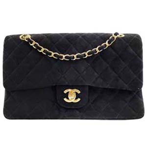 シャネル マトラッセ 25㎝ スエード ブラック ショルダーバッグ