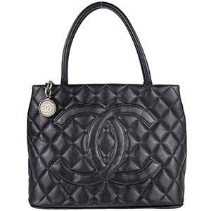 シャネル 復刻トート マトラッセ キャビアスキン ブラック トートバッグ