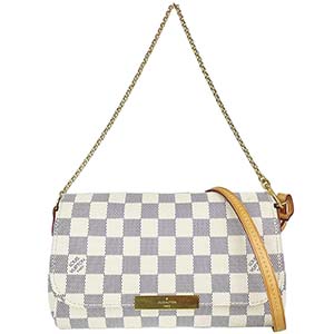 ルイ・ヴィトン ダミエ アズール フェイボリットMM ホワイト 2WAY ショルダーバッグ