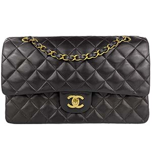 シャネル マトラッセ 25㎝ ラムスキン ブラック ショルダーバッグ