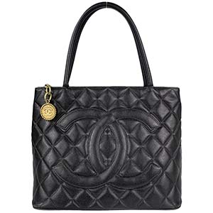シャネル 復刻トート マトラッセ キャビアスキン ブラック トートバッグ
