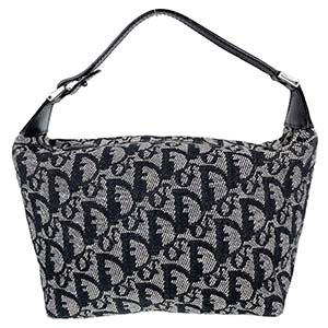 ディオール トロッター キャンバス レザー ネイビー ハンドバッグ