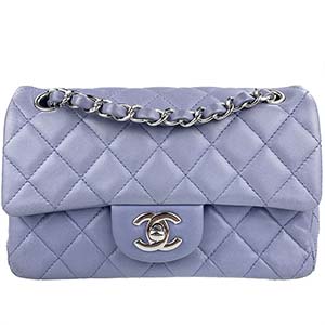 シャネル ミニマトラッセ 20㎝ ラムスキン レザー パープル ショルダーバッグ