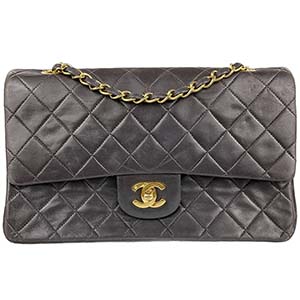 シャネル マトラッセ 25㎝ ラムスキン ブラック ショルダーバッグ