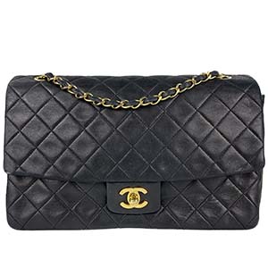 シャネル マトラッセ 27㎝ ラムスキン ブラック ショルダーバッグ