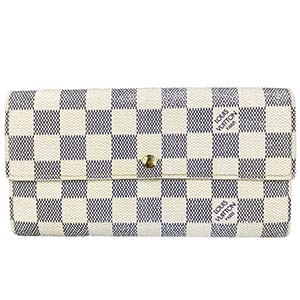 ルイ・ヴィトン ダミエ アズール ポルトフォイユ サラ ホワイト 長財布