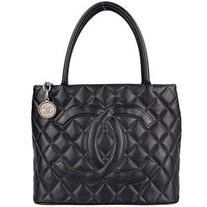 シャネル 復刻トート マトラッセ キャビアスキン ブラック トートバッグ