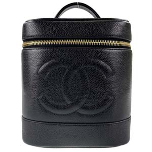 シャネル キャビアスキン ブラック バニティバッグ