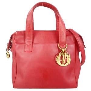 ディオール レザー レッド 2WAY ハンドバッグ