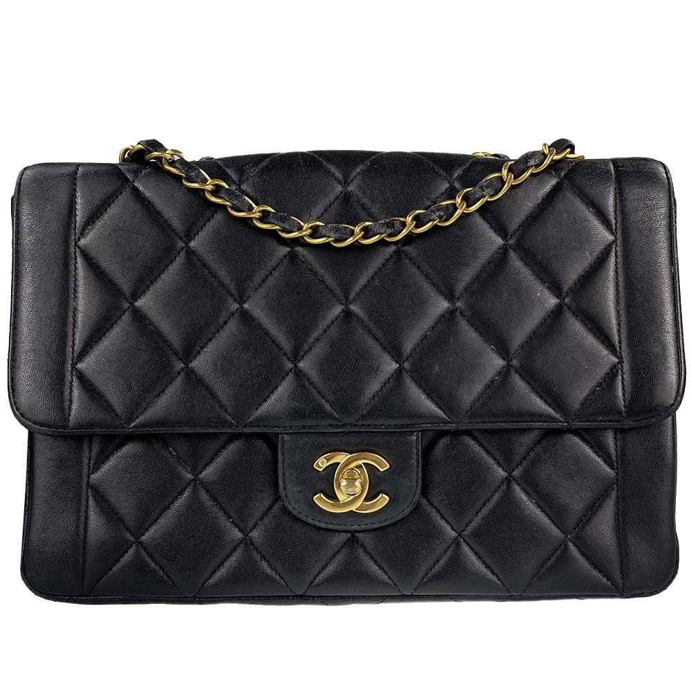 シャネル  マトラッセ 25㎝ ラムスキン ブラック ショルダーバッグ