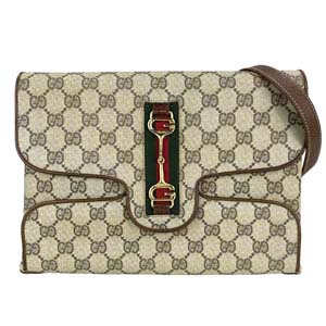 グッチ GGプラス PVC レザー ベージュ ショルダーバッグ