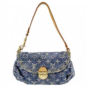 ルイ・ヴィトン モノグラム デニム ミニ プリ―ティ ブルー ショルダーバッグ
