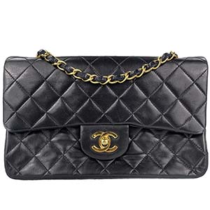 シャネル マトラッセ 23㎝ ラムスキン ブラック ショルダーバッグ