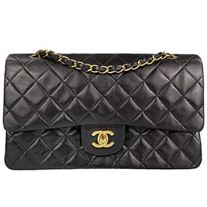 シャネル マトラッセ 25㎝ ラムスキン ブラック ショルダーバッグ