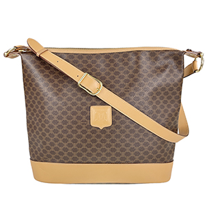 セリーヌ マカダム PVC レザー ブラウン ショルダーバッグ