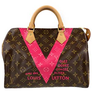 ルイ・ヴィトン モノグラム Vライン スピーディ30 ブラウン ハンドバッグ