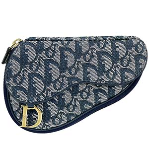 ディオール サドル トロッター キャンバス レザー ネイビー ポーチ