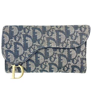 ディオール サドル トロッター キャンバス レザー ネイビー 財布