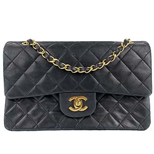 シャネル マトラッセ 23㎝ ラムスキン ブラック ショルダーバッグ