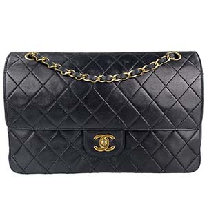 シャネル マトラッセ 27㎝ ラムスキン ブラック ショルダーバッグ