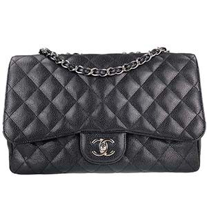 シャネル マトラッセ 30㎝ キャビアスキン ブラック ショルダーバッグ 