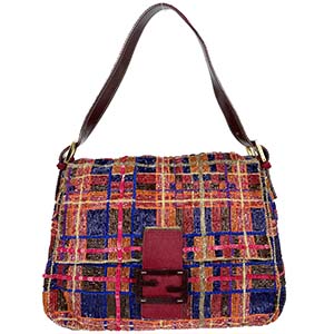 フェンディ マンマバゲット ビーズ キャンバス レザー マルチカラー ショルダーバッグ