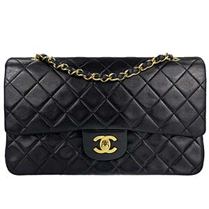 シャネル マトラッセ 25㎝ ラムスキン ブラック ショルダーバッグ