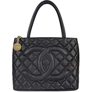 シャネル 復刻トート マトラッセ キャビアスキン ゴールド金具 ブラック トートバッグ