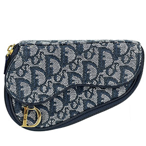 ディオール サドル トロッター キャンバス レザー ネイビー ポーチ