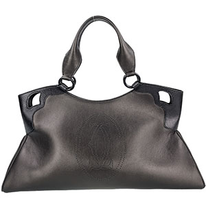 カルティエ マルチェロ レザー ブラック ハンドバッグ