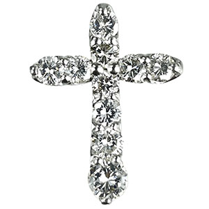 ジュエリー ダイヤモンド D1.0ct プラチナ Pt900 シルバーカラー クロス ペンダントトップ