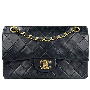 シャネル マトラッセ 23㎝ ラムスキン ブラック ショルダーバッグ