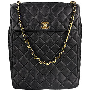 シャネル マトラッセ 28㎝ キャビアスキン ブラック ショルダーバッグ