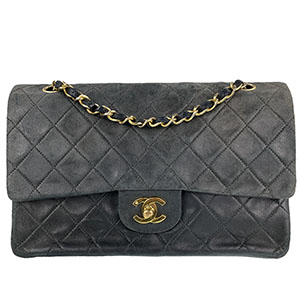 シャネル マトラッセ 25㎝ ラムスキン ブラック ショルダーバッグ