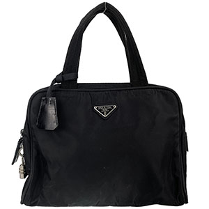 プラダ ナイロン キャンバス ブラック ハンドバッグ