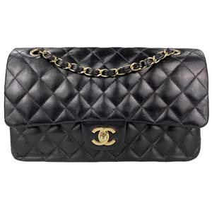 シャネル マトラッセ 25㎝ ラムスキン ブラック ショルダーバッグ