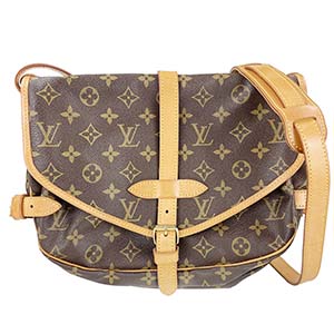 ルイ・ヴィトン モノグラム ソミュール30 ブラウン ショルダーバッグ